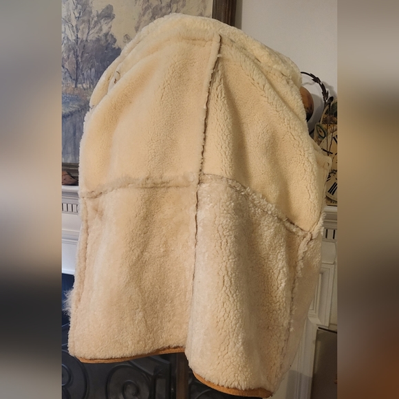 Vintage Women's Chestnut Suede and Cream Shearling Coat Size 16 - Picture 15 of 16